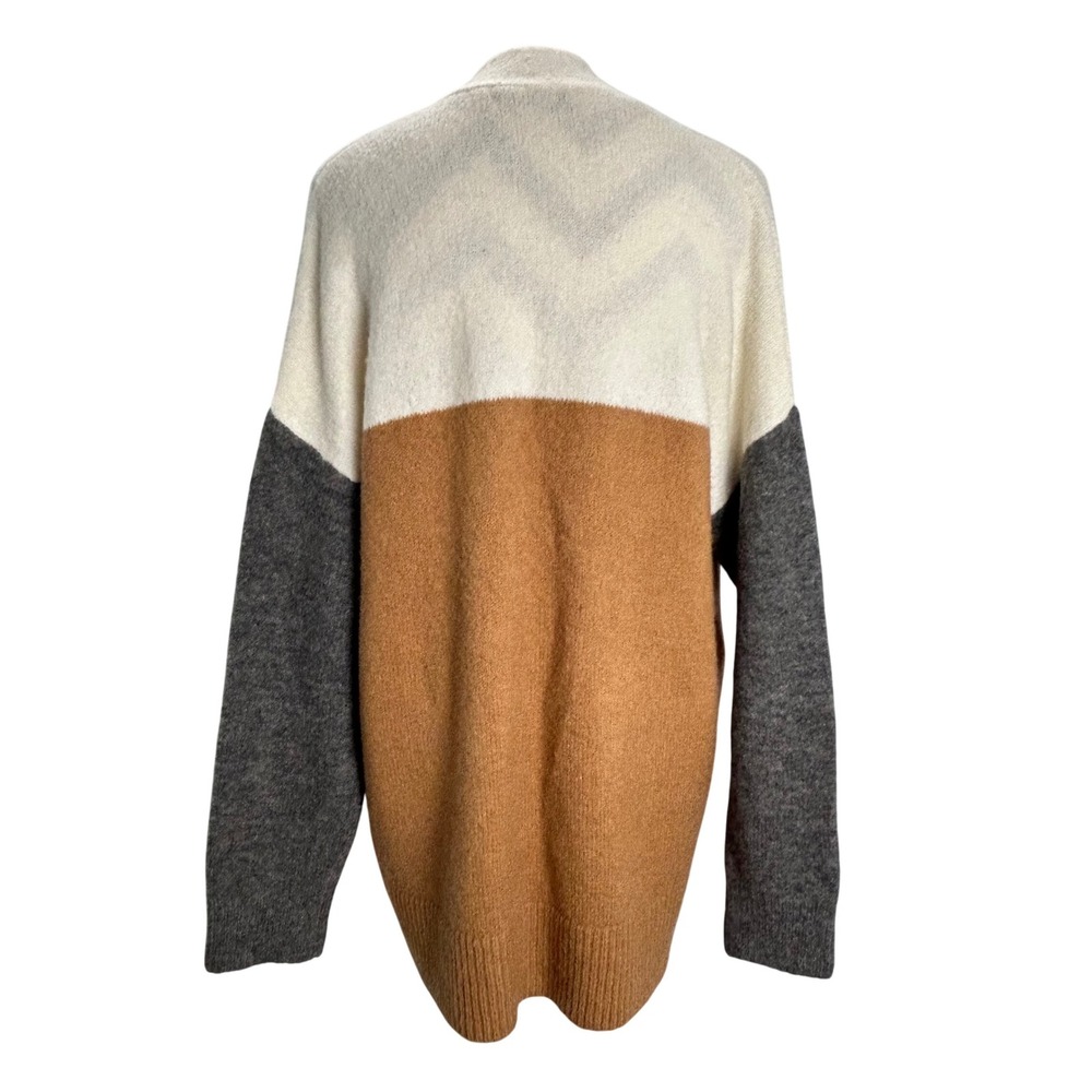Madewell Colorblock Grandpa Cardigan Sweater Button Front‎ Pockets Wool Blend L - Picture 2 of 8